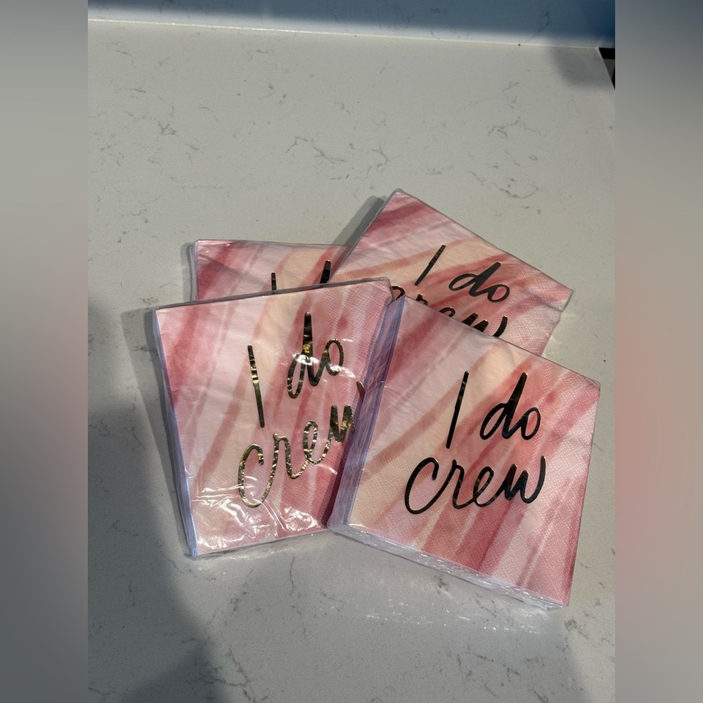 Pink 'I Do Crew' Napkins (4)